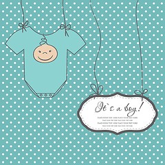 Image showing Baby boy arrival announcement card.