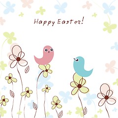Image showing Colorful easter floral background