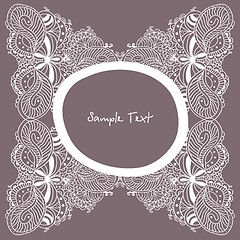 Image showing Vintage doodle lace frame