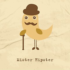 Image showing Cute hipster bird illustration