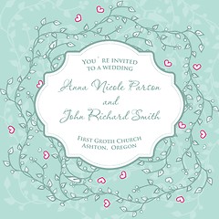 Image showing Wedding invitation with floral ornament