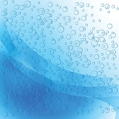 Image showing Blue water with bubbles background.