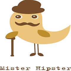 Image showing Cute hipster bird illustration