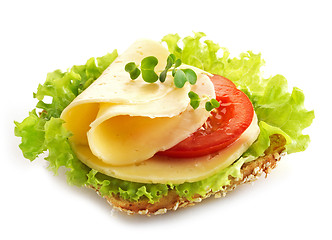 Image showing bread with cheese and vegetables