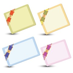 Image showing set of cards with ribbons