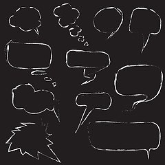Image showing set of speech bubbles on black background