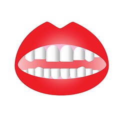 Image showing red lips on white background