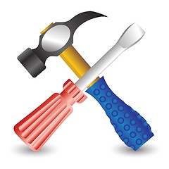 Image showing hammer and screwdriver