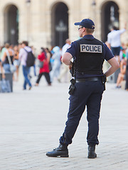 Image showing PARIS, FRANCE - July 28 2013: French police control the street a