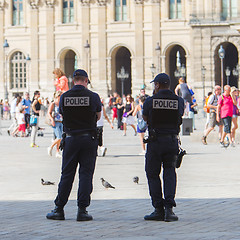 Image showing PARIS, FRANCE - July 28 2013: French police control the street a