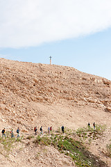 Image showing Cross in judean desert