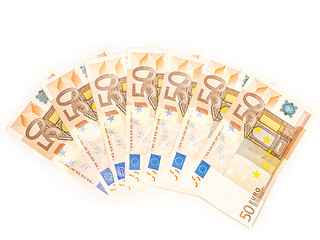 Image showing Fifty Euro bills