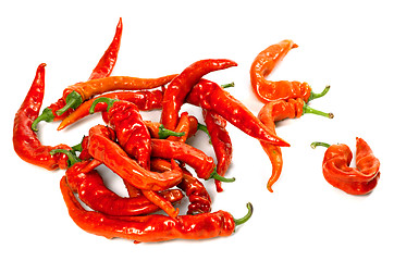 Image showing Wet red chili peppers 