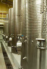 Image showing Wine fermenting tanks