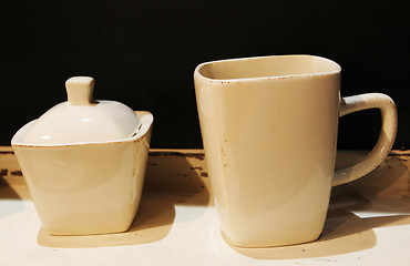 Image showing Cup and sugar bowl