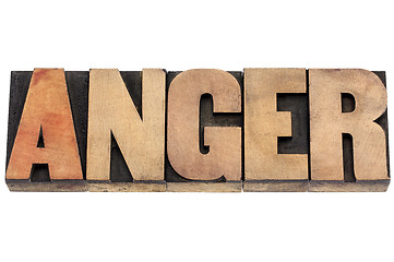 Image showing anger word in wood type