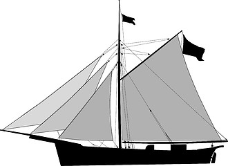 Image showing Cutter, sailing cargo vessel