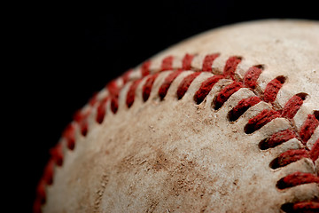 Image showing baseball macro over black