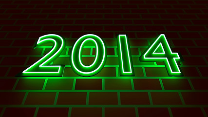 Image showing New Years 2014 - neon light