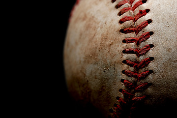 Image showing baseball macro over black