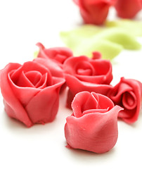 Image showing Pink marzipan roses