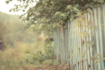 Image showing Old rickety fence