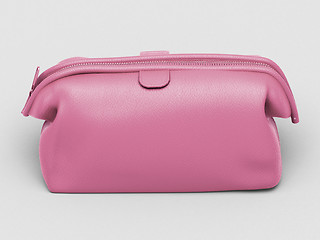 Image showing Pink leather clutch
