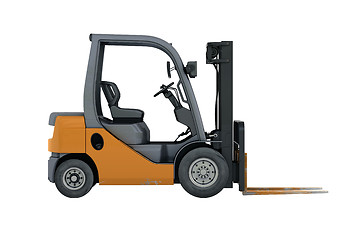 Image showing Forklift loader close-up