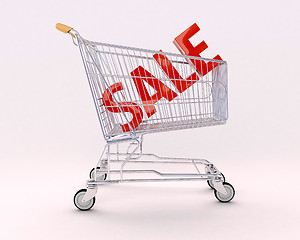 Image showing Cart for purchases and sale