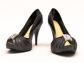 Image showing Women's black sexy  shoes