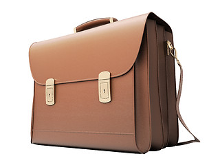 Image showing Brown business briefcase isolated