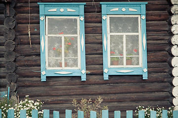 Image showing Authentic wooden windows