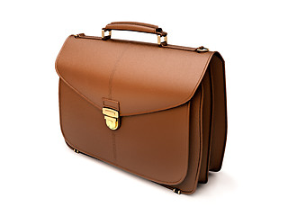Image showing Brown business briefcase isolated