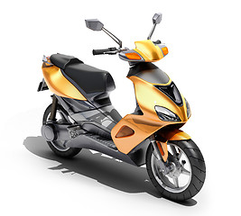 Image showing Trendy orange scooter close up