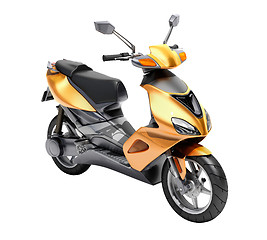 Image showing Trendy orange scooter close up