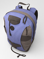 Image showing Blue travel backpack