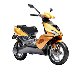 Image showing Trendy orange scooter close up