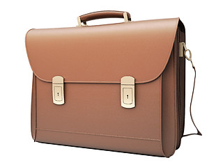 Image showing Brown business briefcase isolated