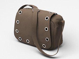 Image showing Grey handbag with studs