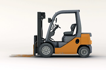 Image showing Forklift loader close-up