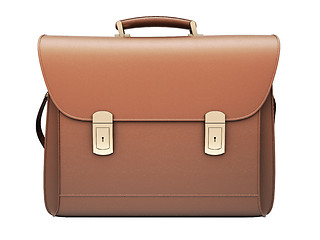 Image showing Brown business briefcase isolated