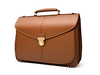 Image showing Brown business briefcase isolated