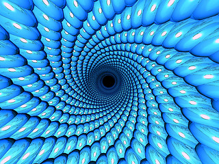 Image showing Blue 3d tunnel.