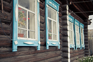 Image showing Authentic wooden windows