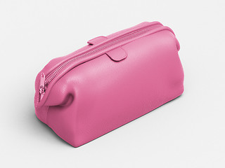 Image showing Pink leather clutch