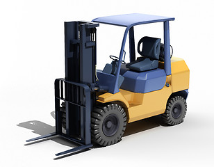 Image showing Forklift loader close-up