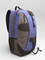 Image showing Blue travel backpack