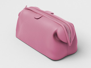 Image showing Pink leather clutch