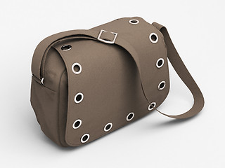 Image showing Grey handbag with studs