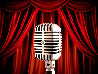 Image showing Microphone on stage